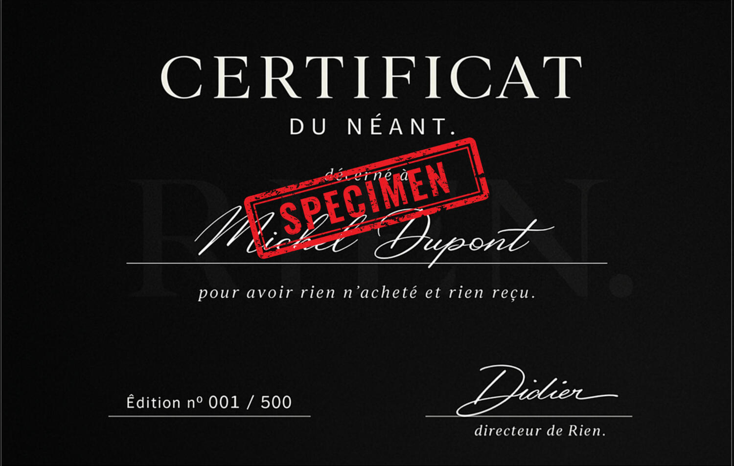 Exemple de certificat : Exemple de certificat :